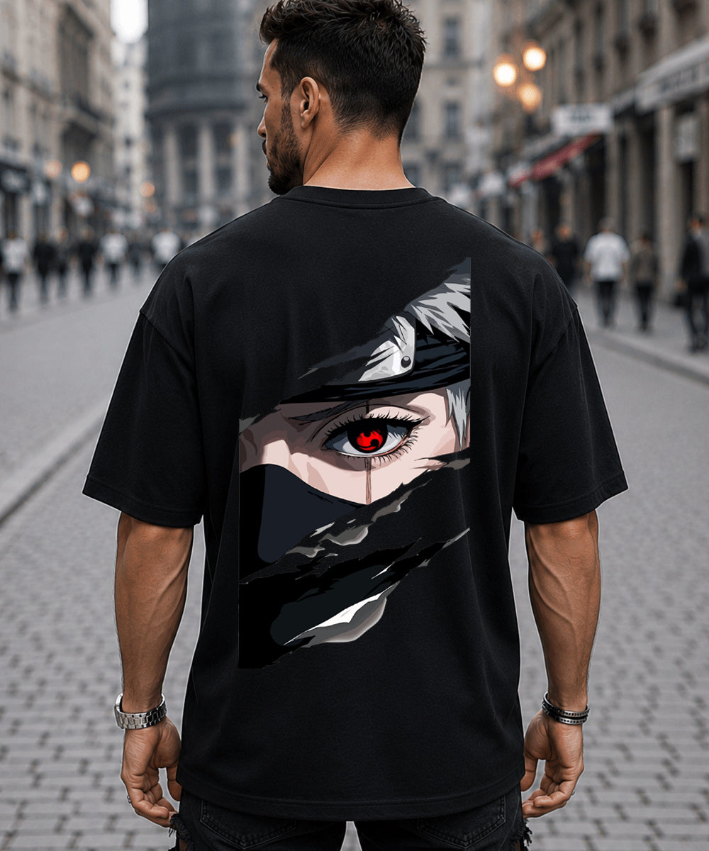 Crimson Ninja Eye Oversized T-Shirt